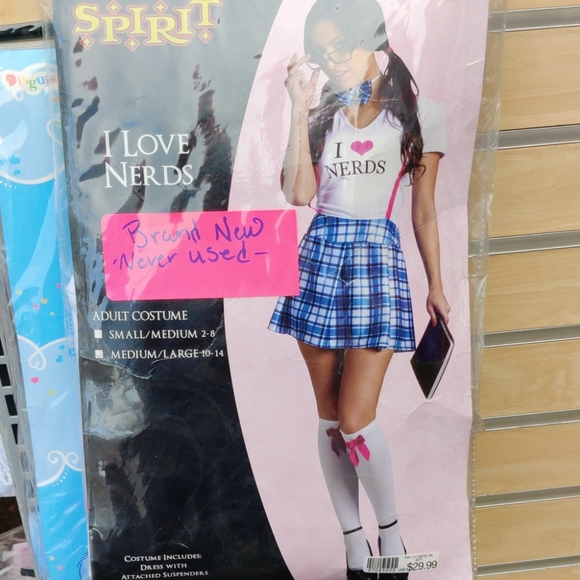💯SAME DAY SHIPPINGI love nerds schoolgirl costume